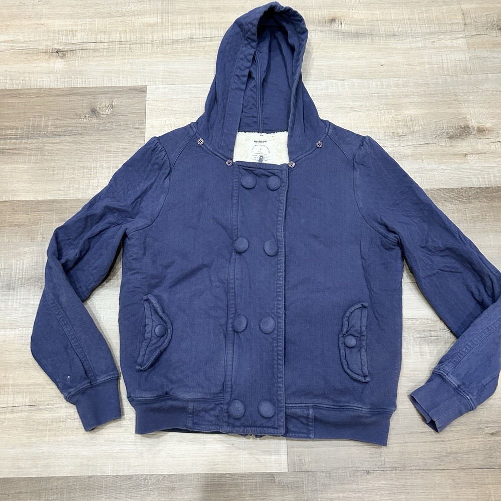 Anthropologie Allihop Sherpa lined hooded jacket Small Cozy‎ Cottage